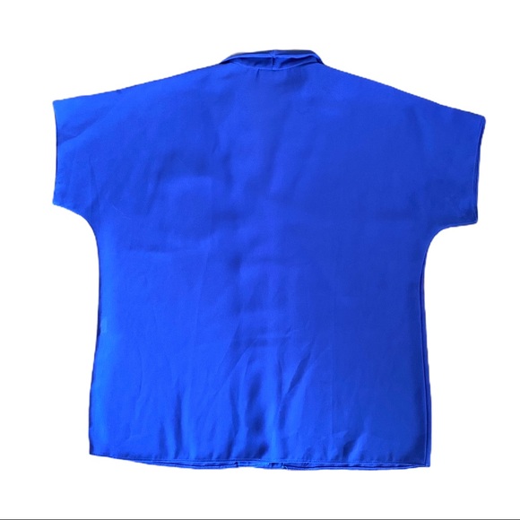 Short Raglan Sleeve Blouse in Rich Royal Blue - Picture 4 of 11
